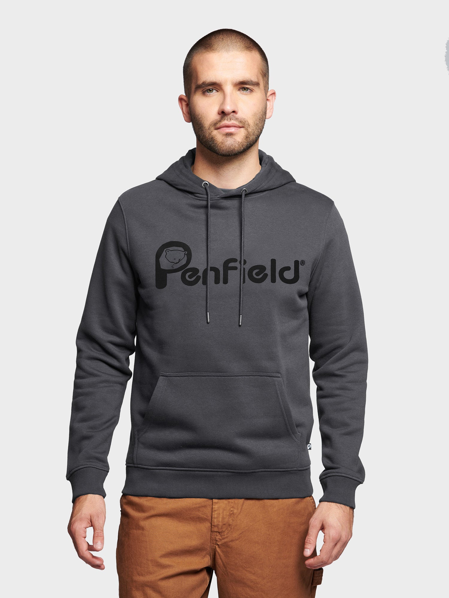 Penfield Bear Chest Print Hoodie in Ebony