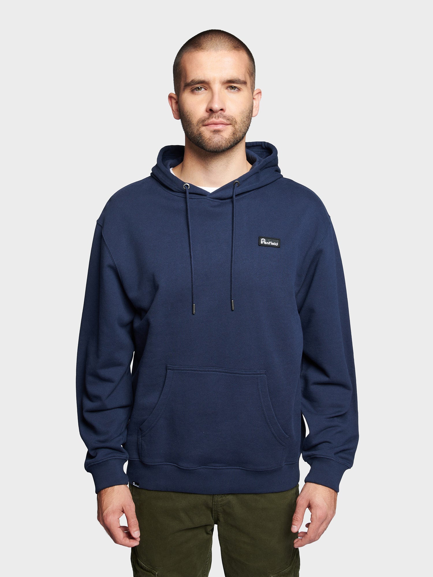 Penfield Badge Hoodie in Navy Blue