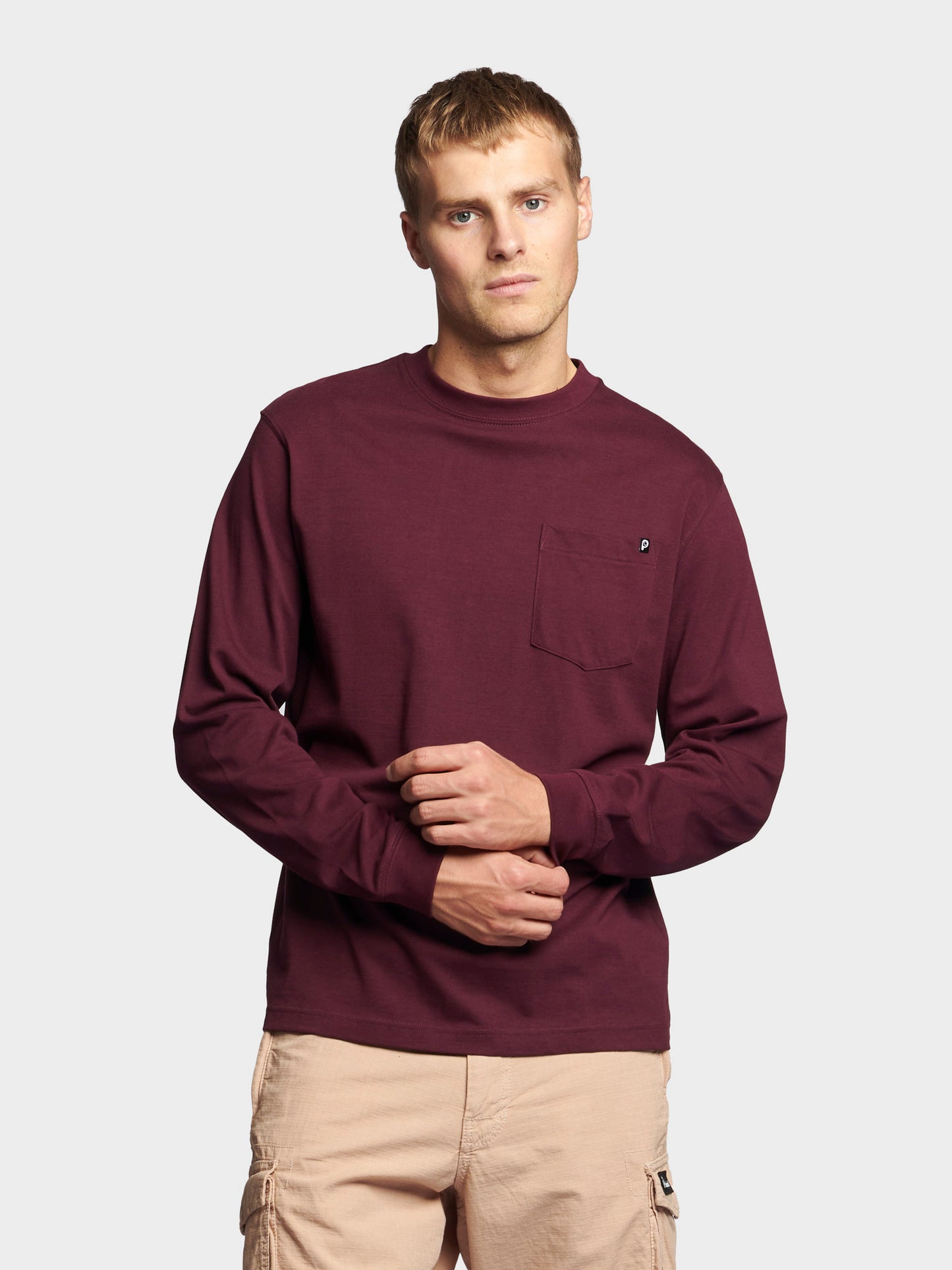 Chest Pocket Long Sleeve T-Shirt in Winetasting