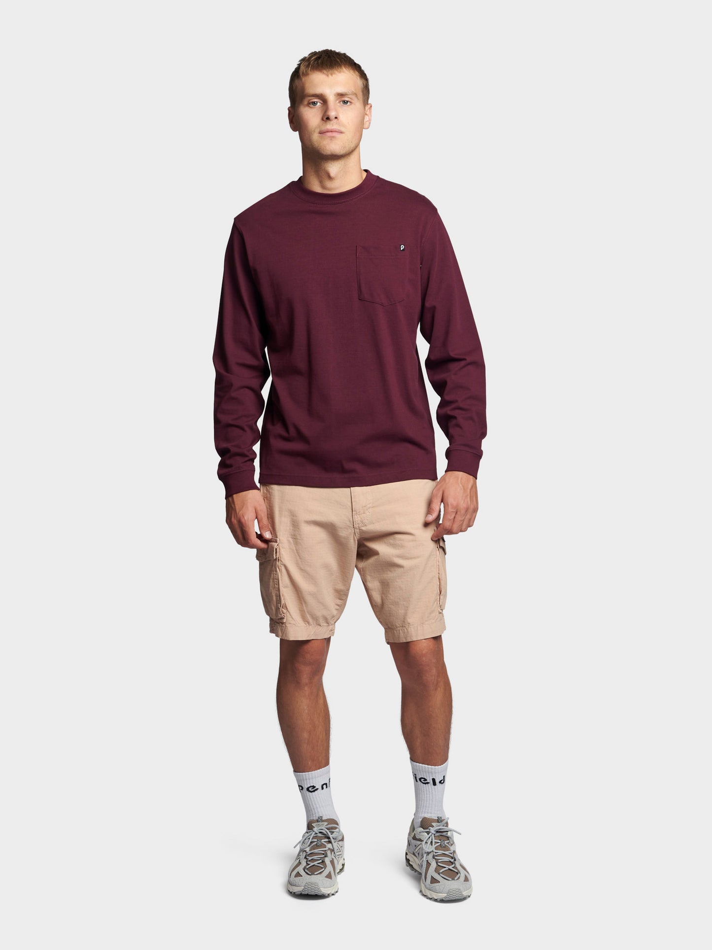 Chest Pocket Long Sleeve T-Shirt in Winetasting