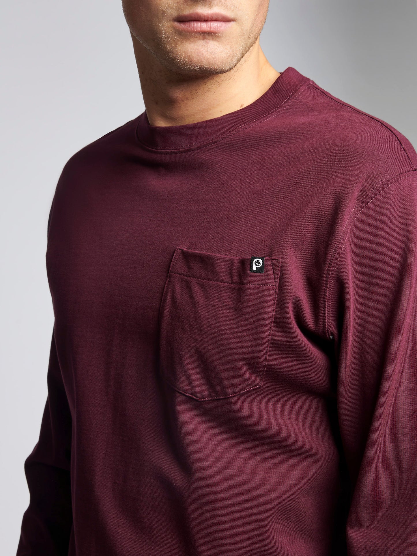 Chest Pocket Long Sleeve T-Shirt in Winetasting