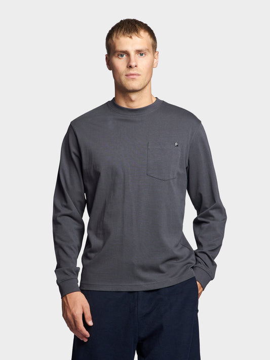 Chest Pocket Long Sleeve T-Shirt in Ebony