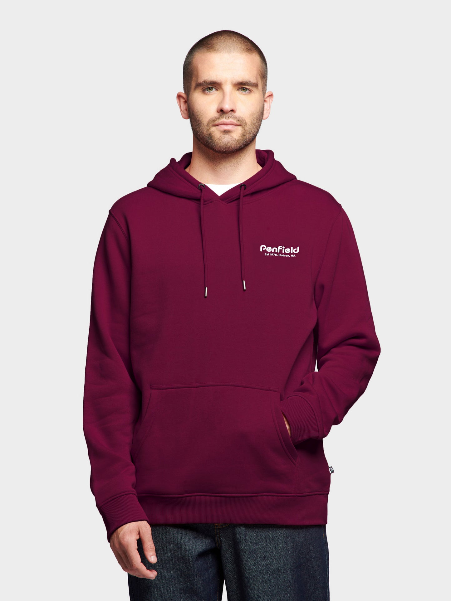 Hudson Script Hoodie in Winetasting