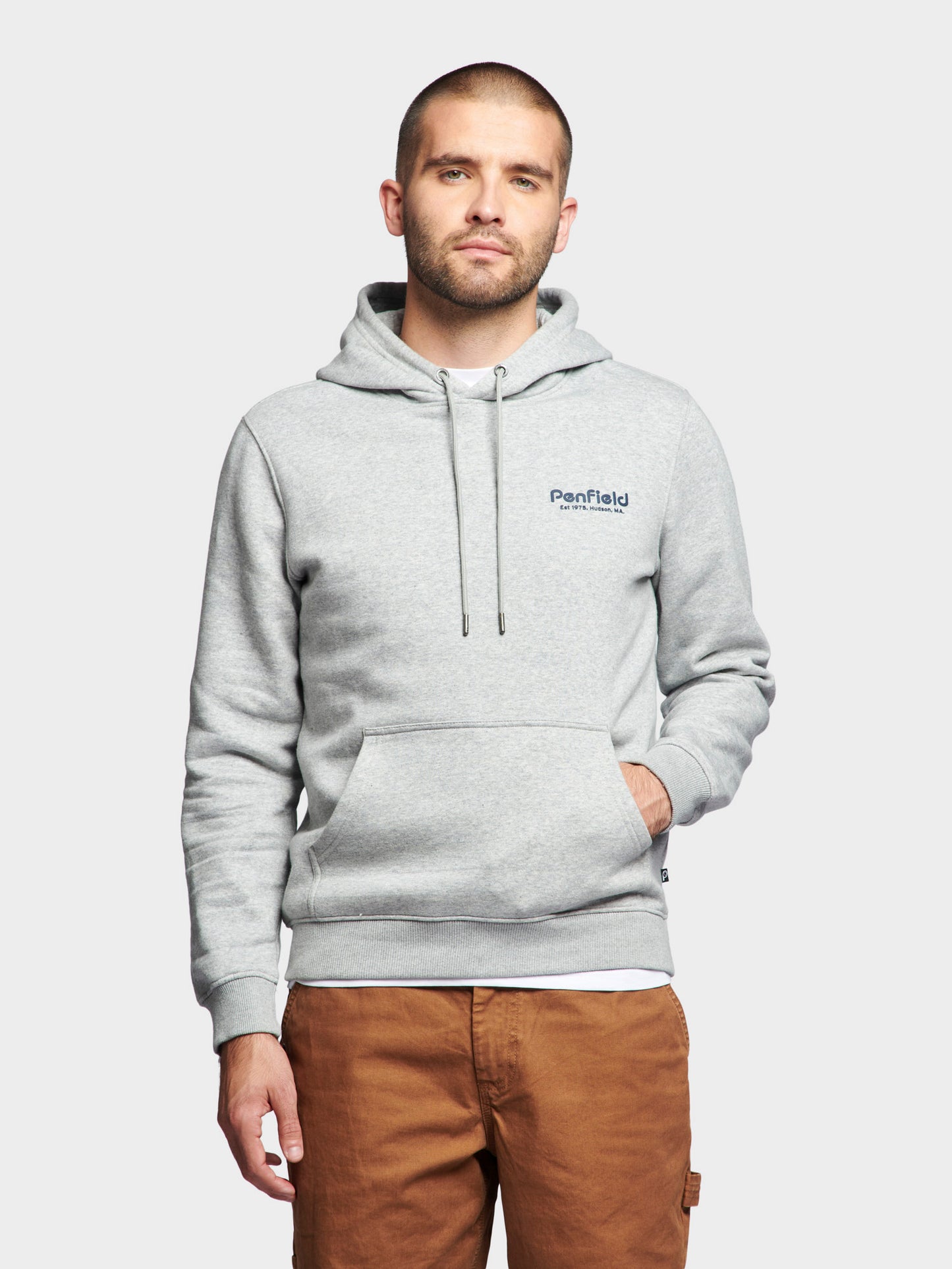 Hudson Script Hoodie in Vintage Grey Heather