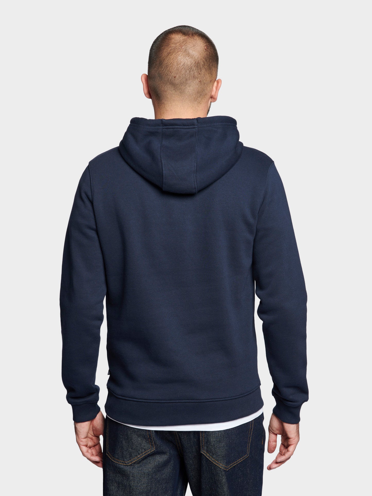 Bear Chest Print Hoodie in Navy Blue