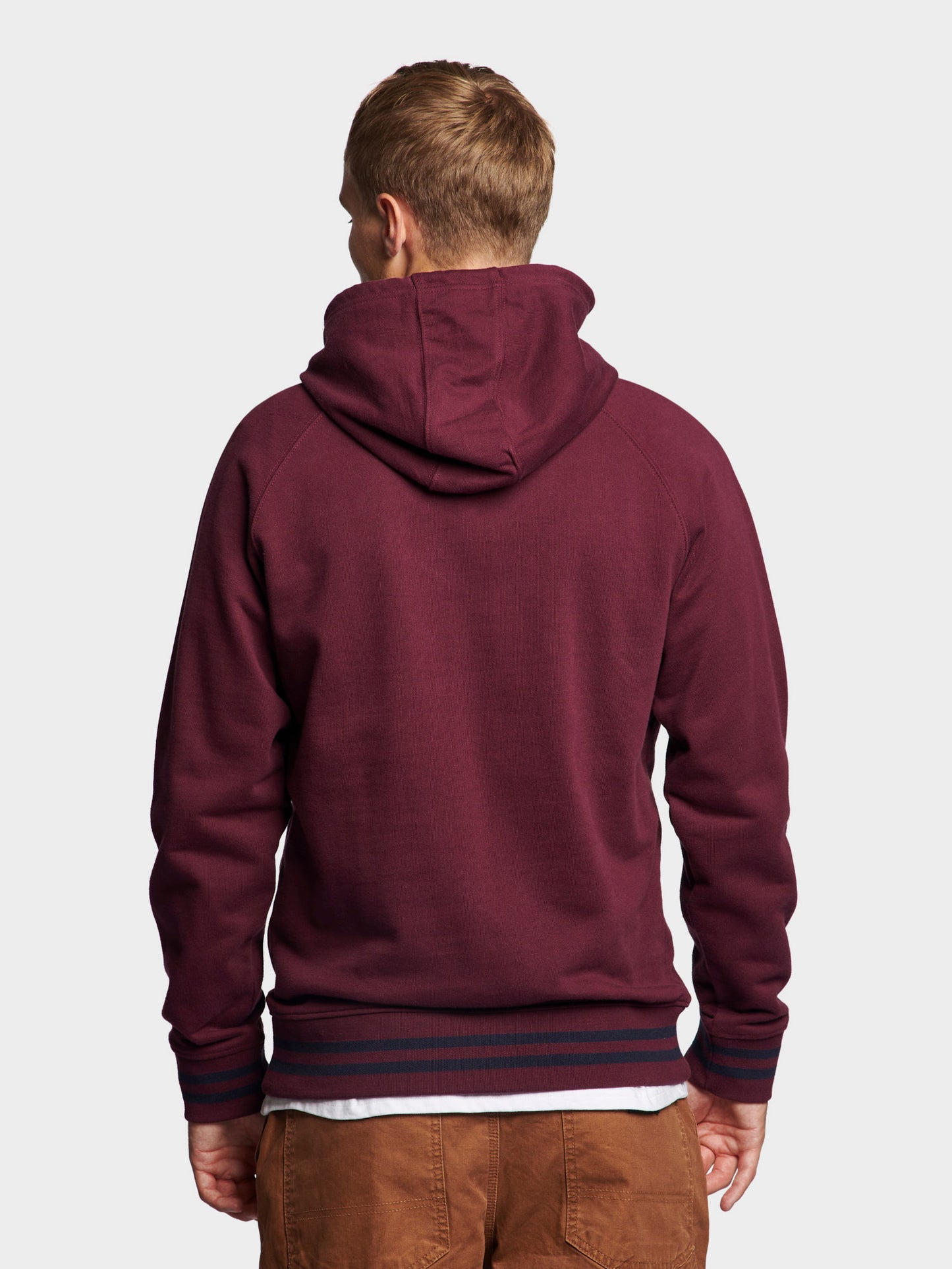 Large P Bear Chest Print Hoodie in Winetasting