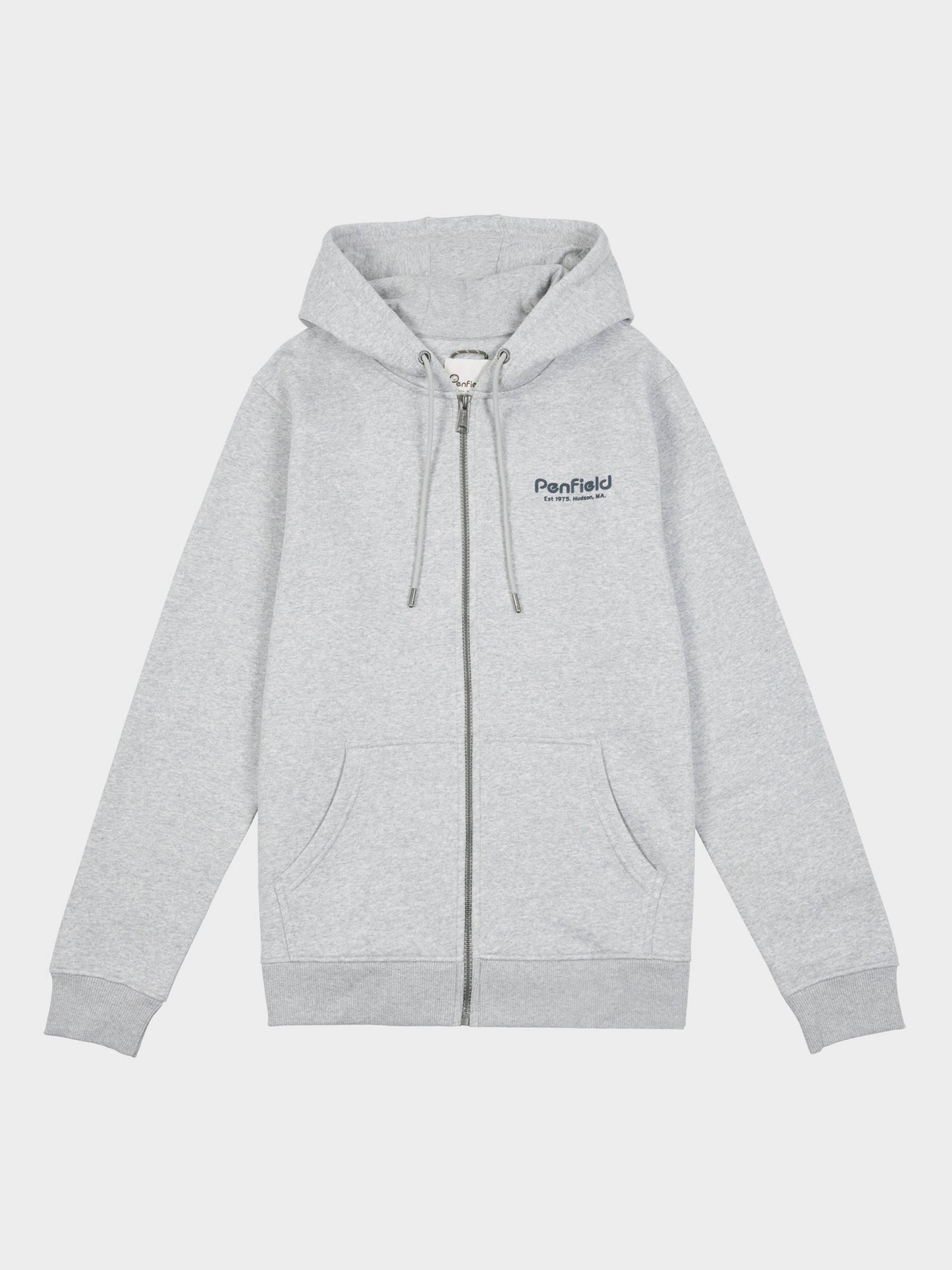 Hudson Script Zip Hoodie in Vintage Grey Heather