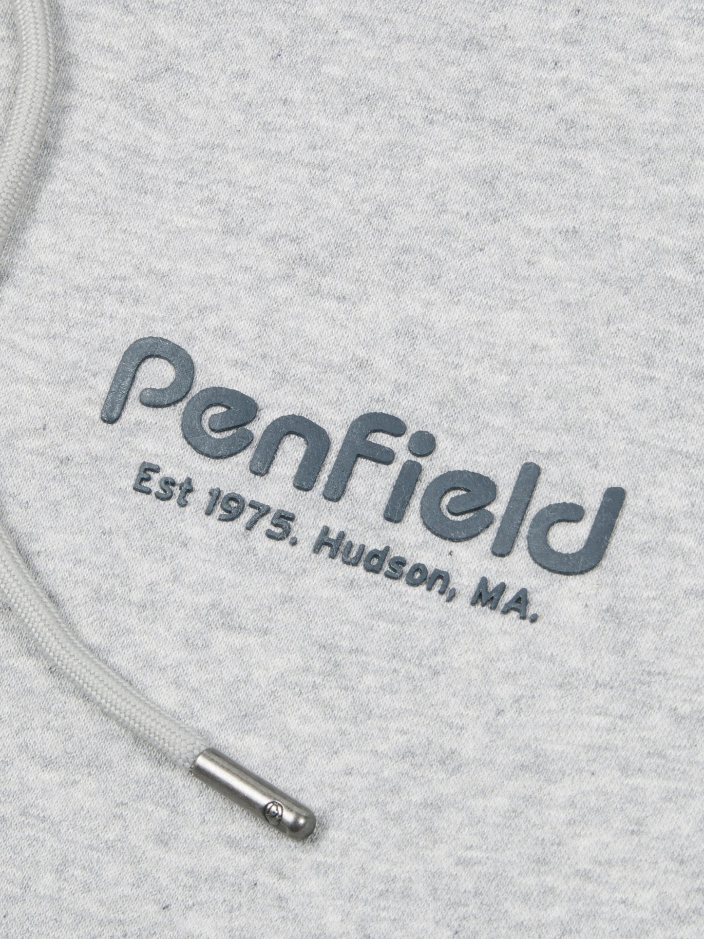 Hudson Script Zip Hoodie in Vintage Grey Heather