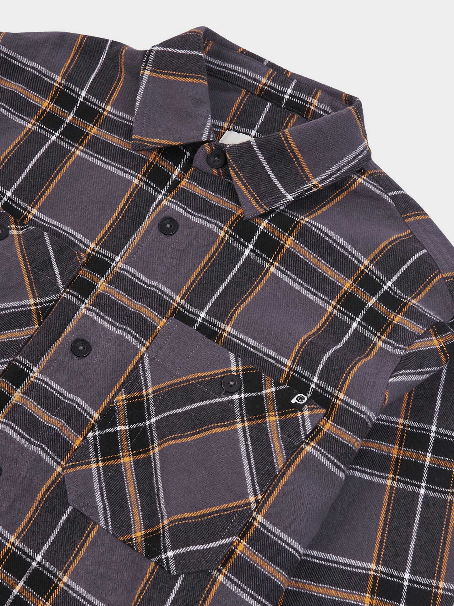 Large Check Overshirt in Ebony