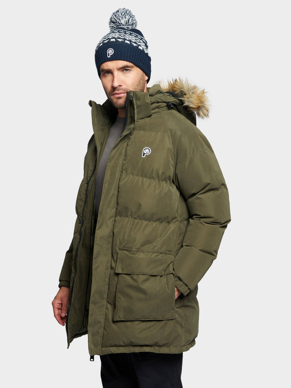 P Bear Puffer Jacket in Forest Night