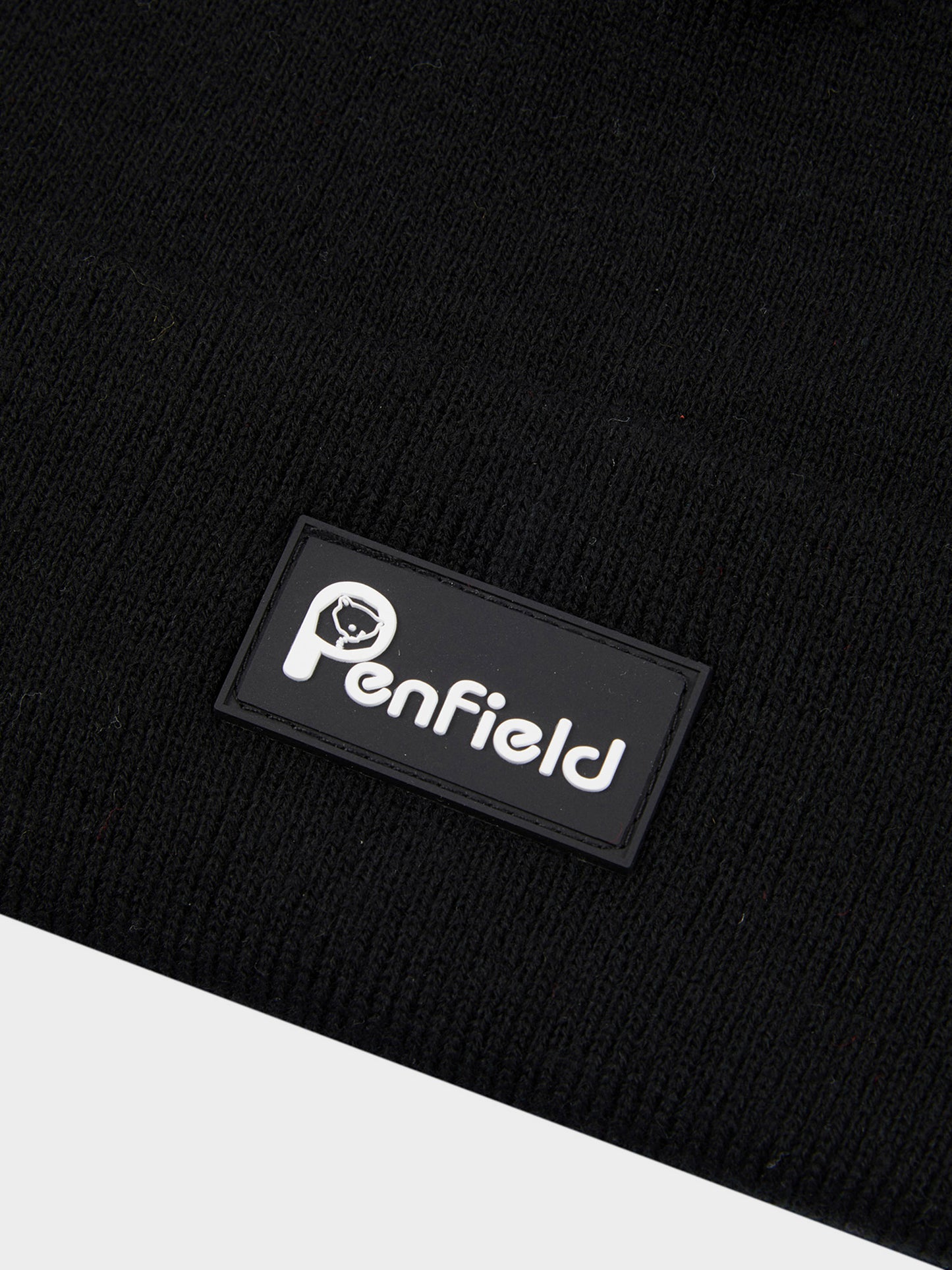 Reverse Badge Beanie in Black