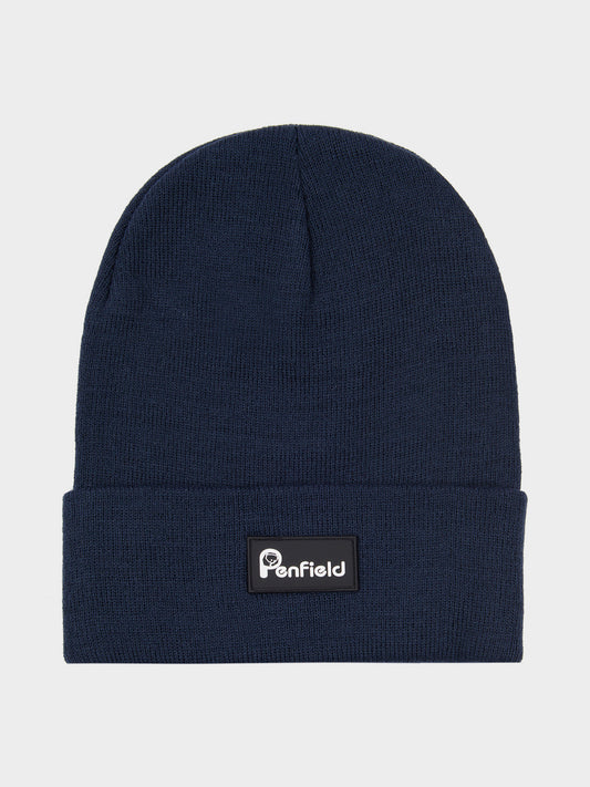 Reverse Badge Beanie in Navy Blue