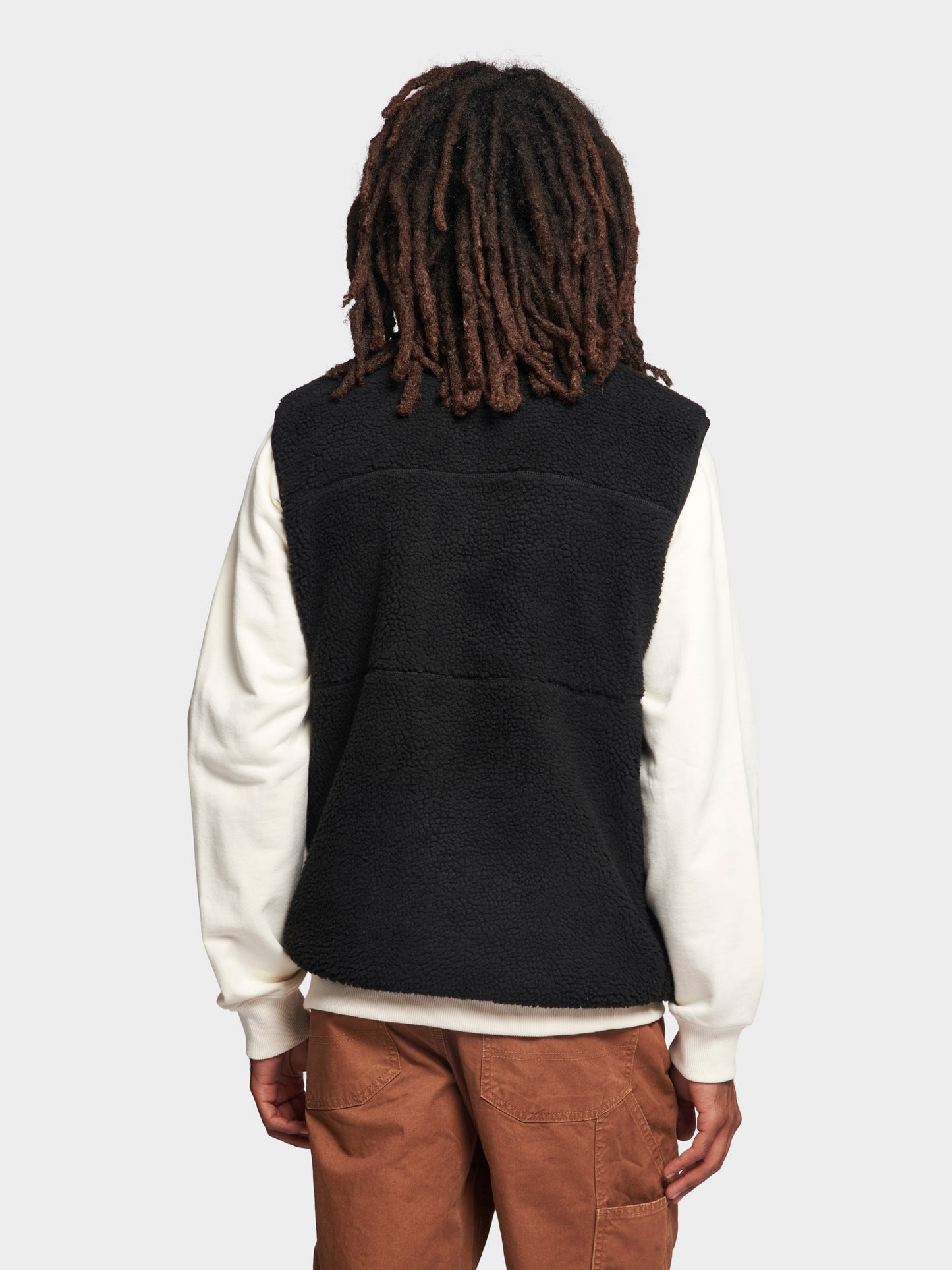 Hudson Script Borg Fleece Vest in Black