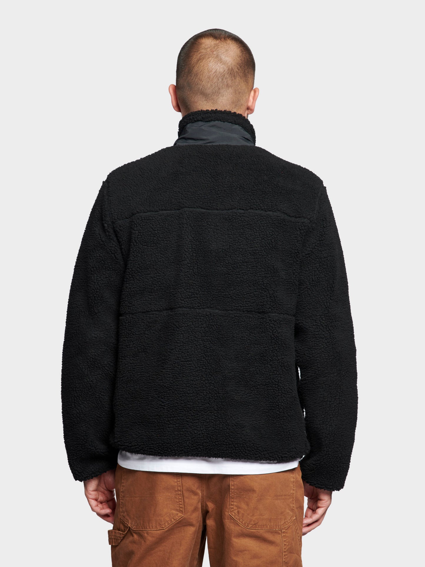 Hudson Script Borg Fleece Jacket in Black