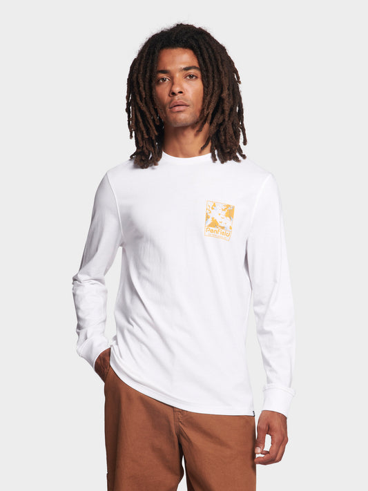 Yosemite Trail Satellite Long Sleeve T-Shirt in Bright White