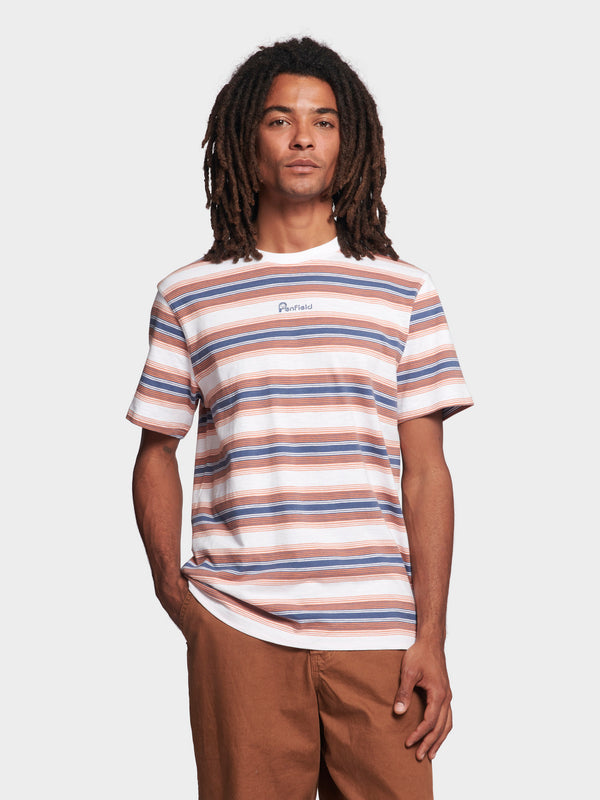 Bear Ombre Stripe T-Shirt in Bright White