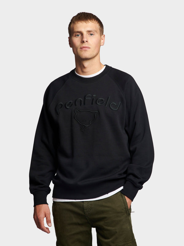 Embroidered Crew Neck Sweater in Black