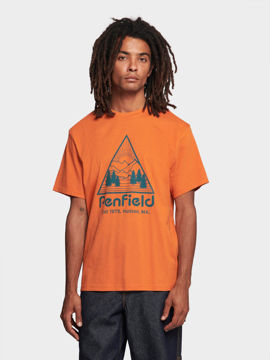 Triangle Mountain Graphic T-Shirt in Burnt Orange