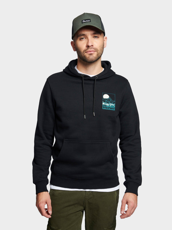 Washed Mountain Graphic Hoodie in Black