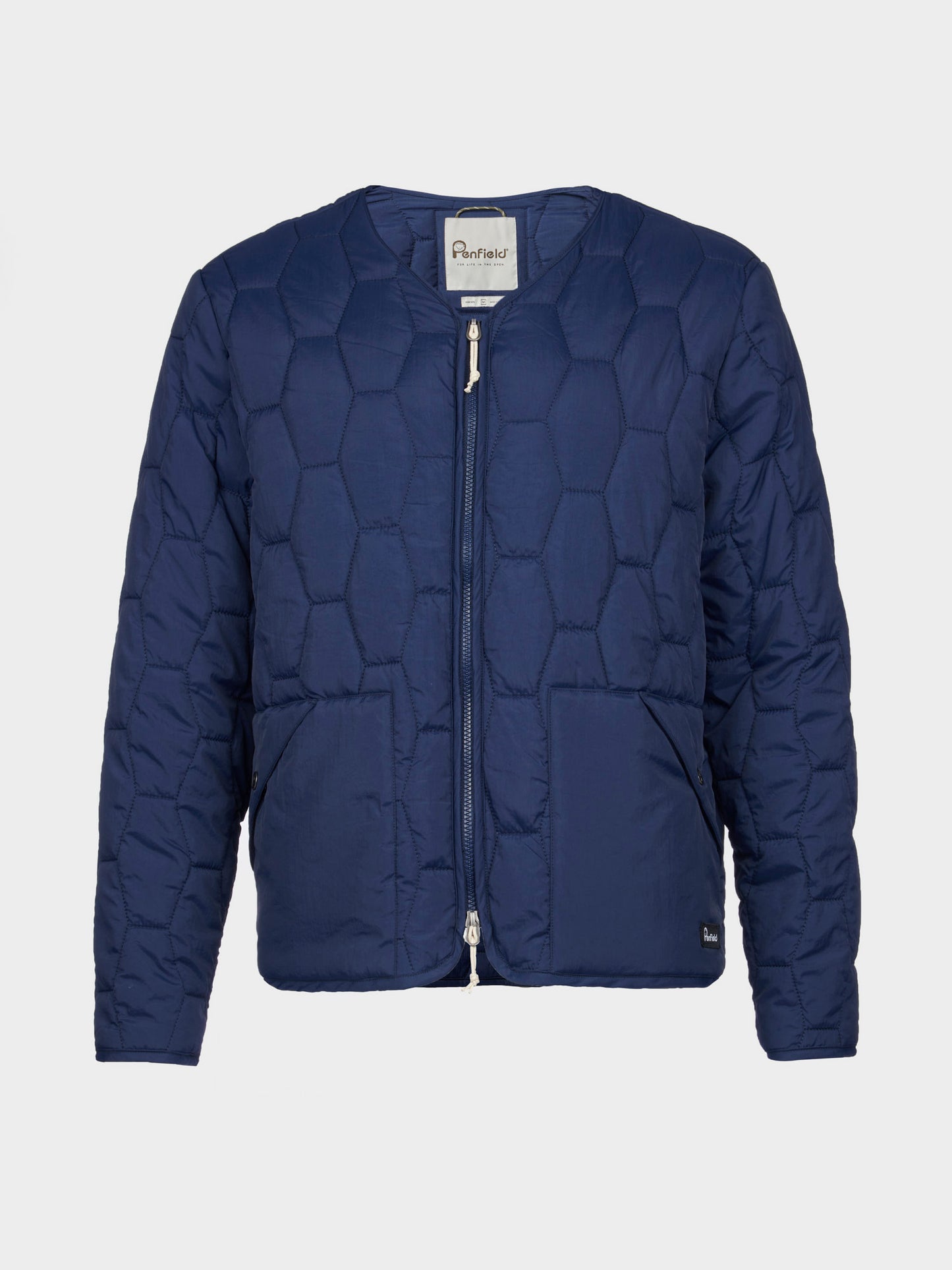 Hexagon Quilt Liner Jacket in Navy Blue