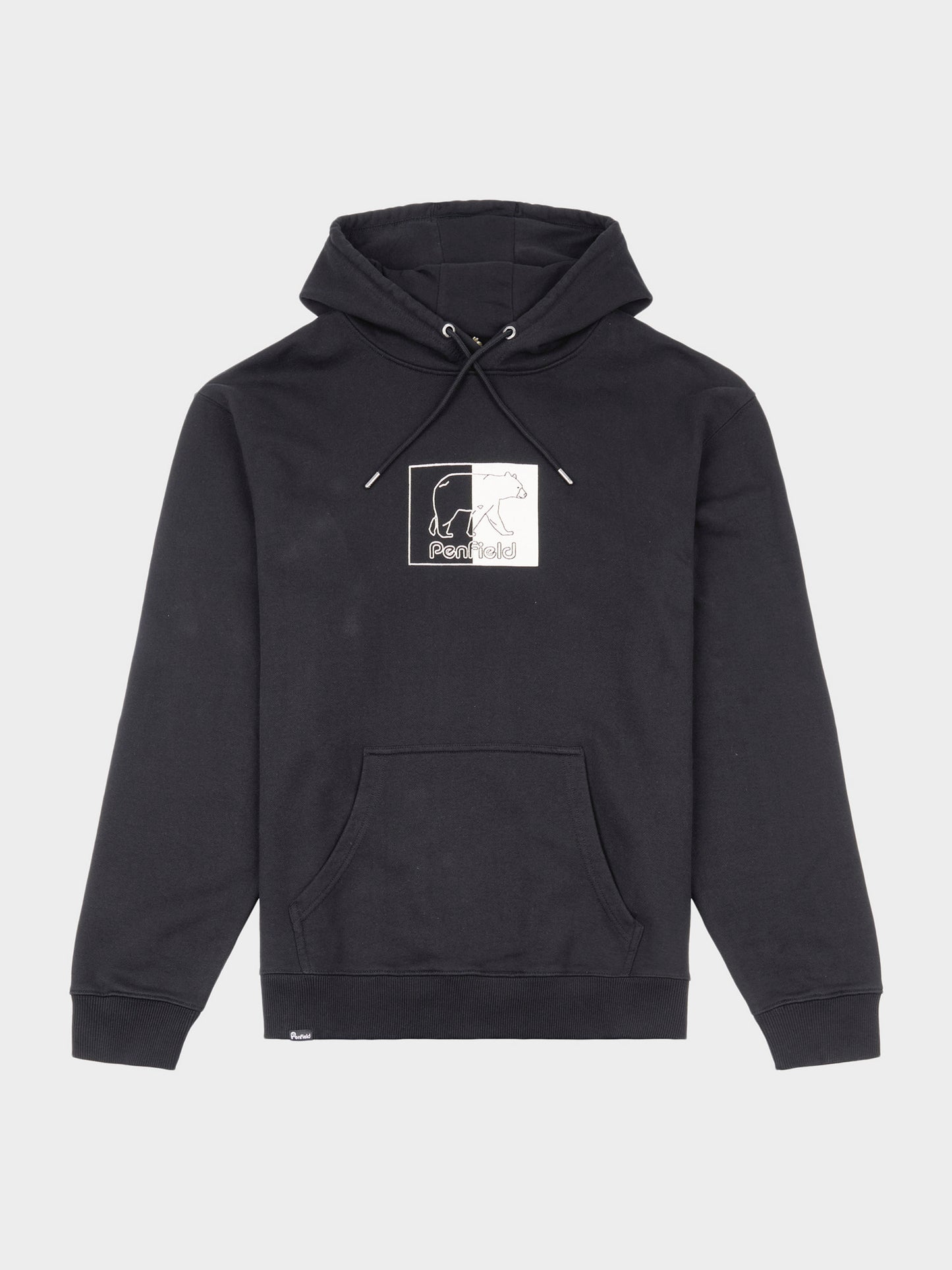 Graphic Inverted Bear Hoodie in Black