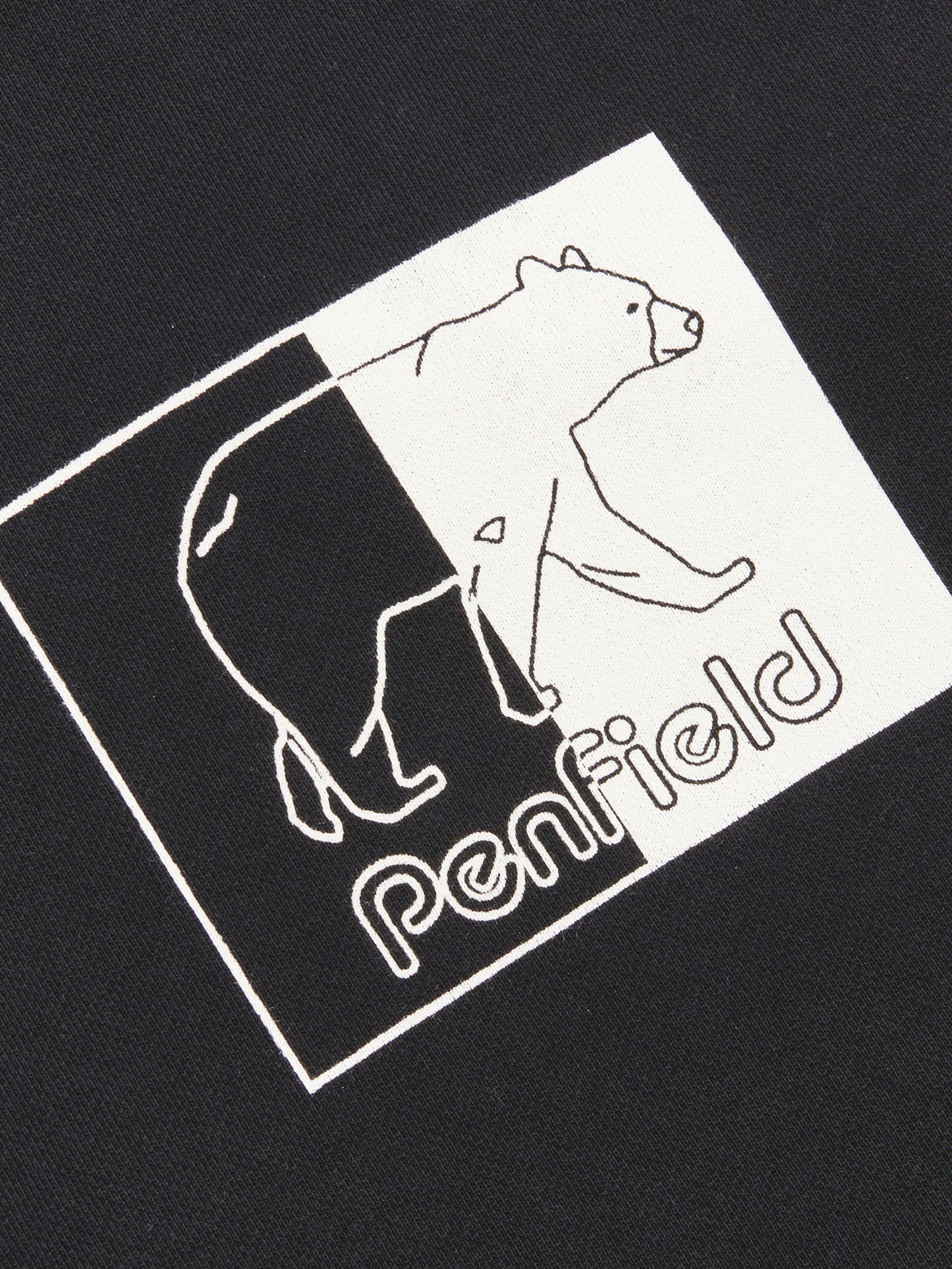 Graphic Inverted Bear Hoodie in Black