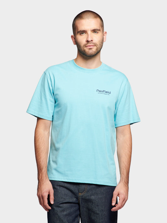 Script T-Shirt in Milky Blue