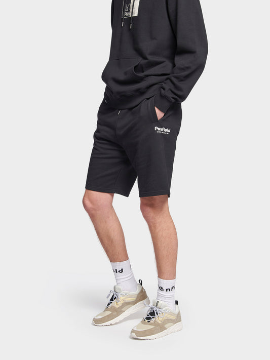 Hudson Script Sweat Short in Black