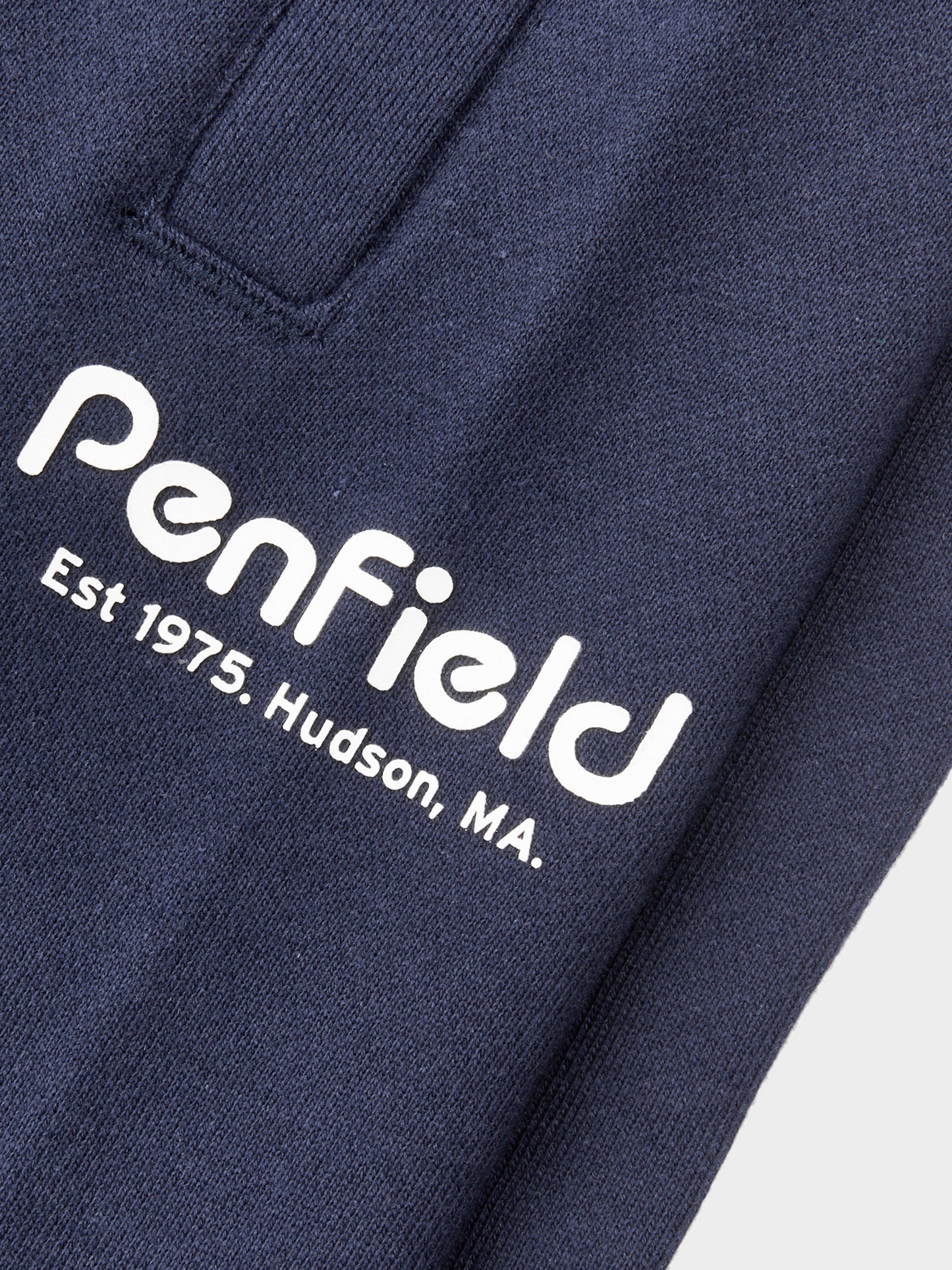 Hudson Script Sweat Short in Navy Blue