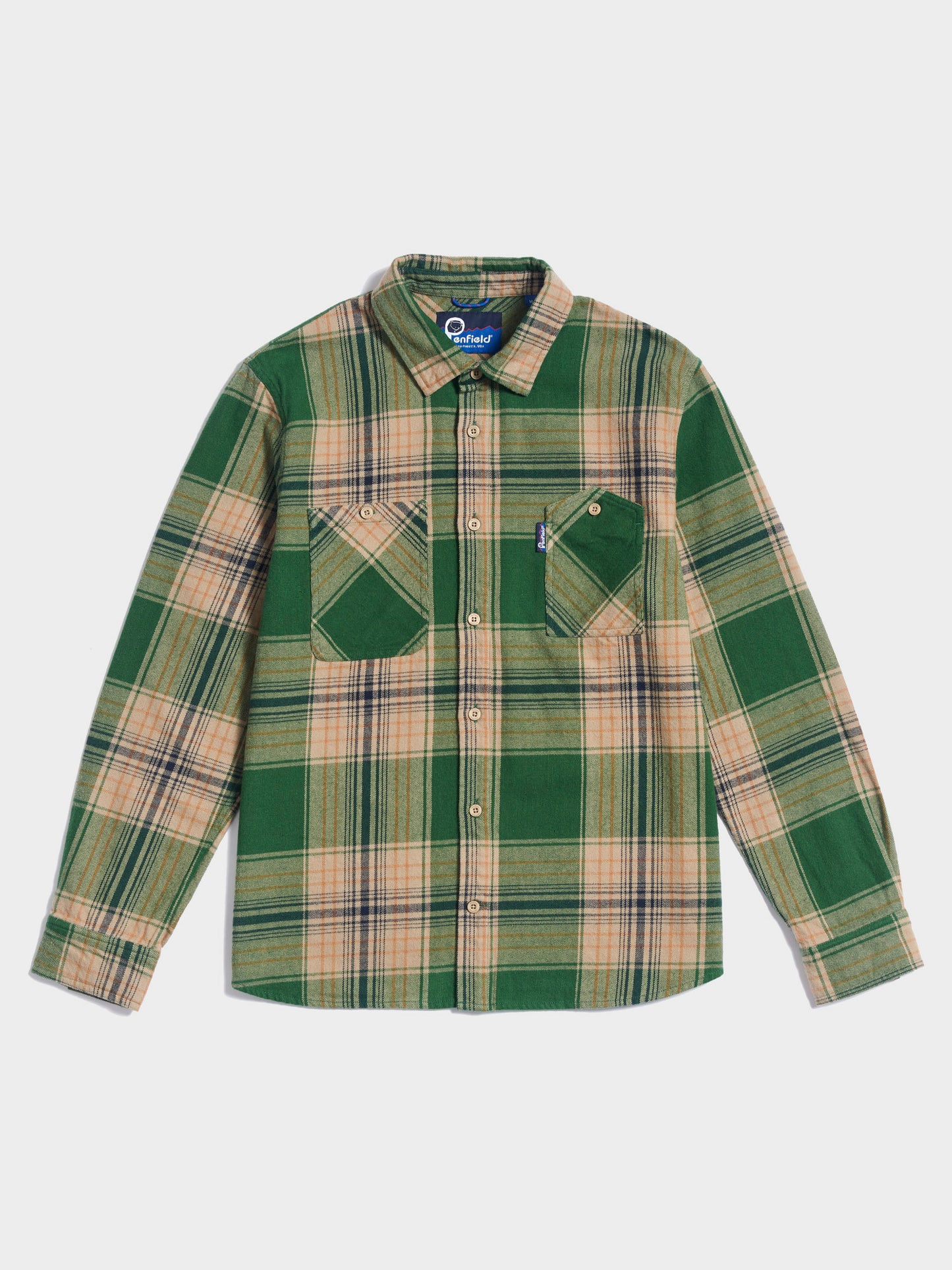 Penfield Mens Brushed Check Overshirt Eden