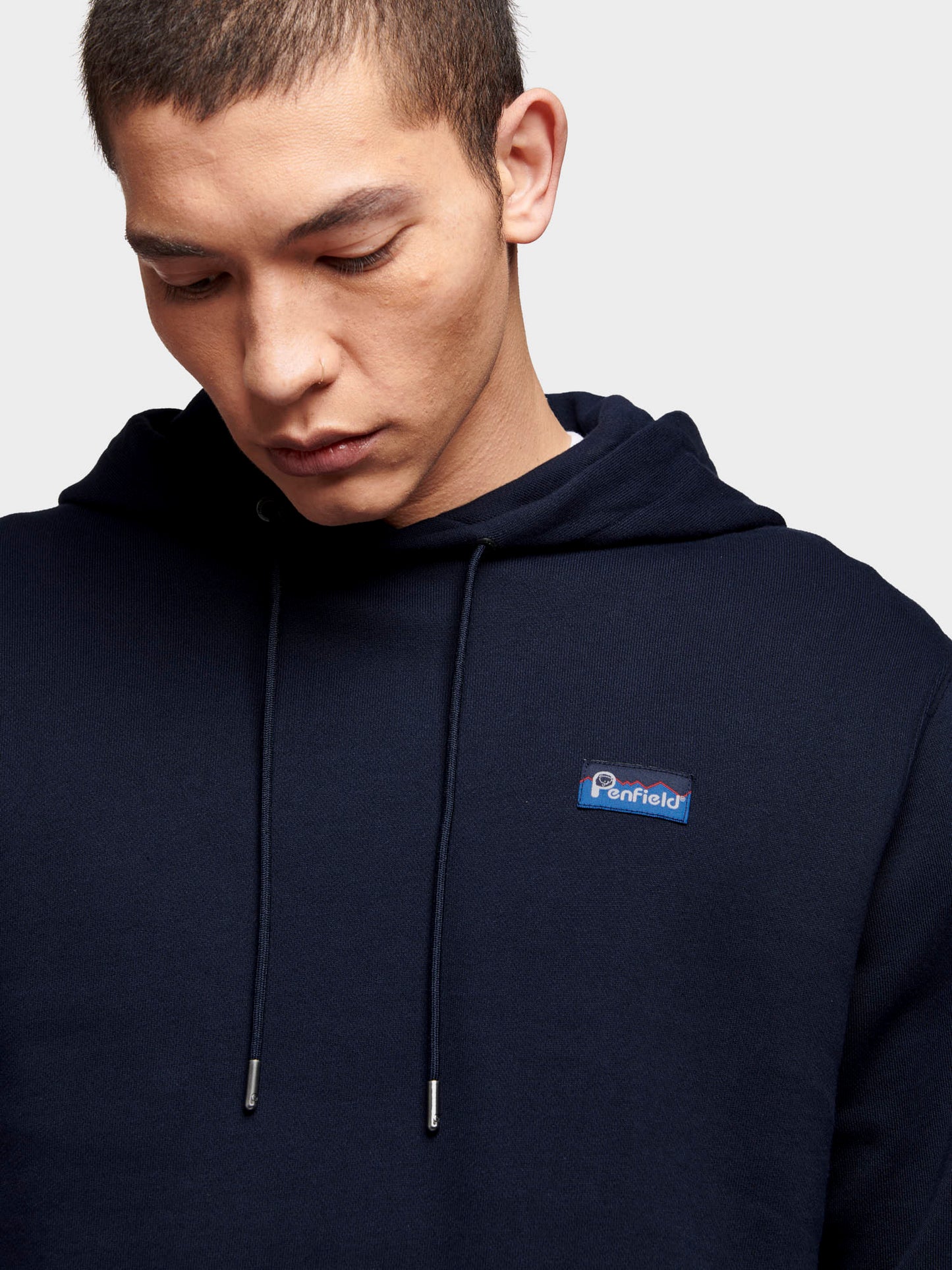 Relaxed Fit Original Logo Hoodie in Navy Blue