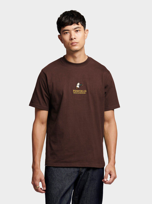 Penfield Mens Embroidered Mallard T-Shirt Chicory Coffee