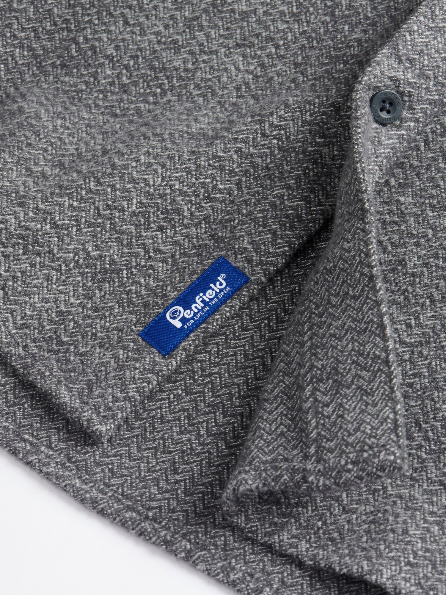 Penfield Mens Brushed Textured Overshirt Mid Grey Heather